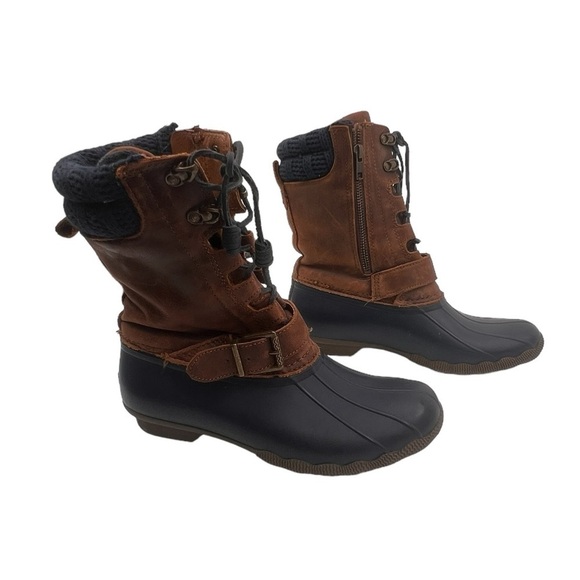 Sperry Topsider Blue Saltwater Misty Rain Duck Boots Size 8 Women’s - Picture 1 of 11